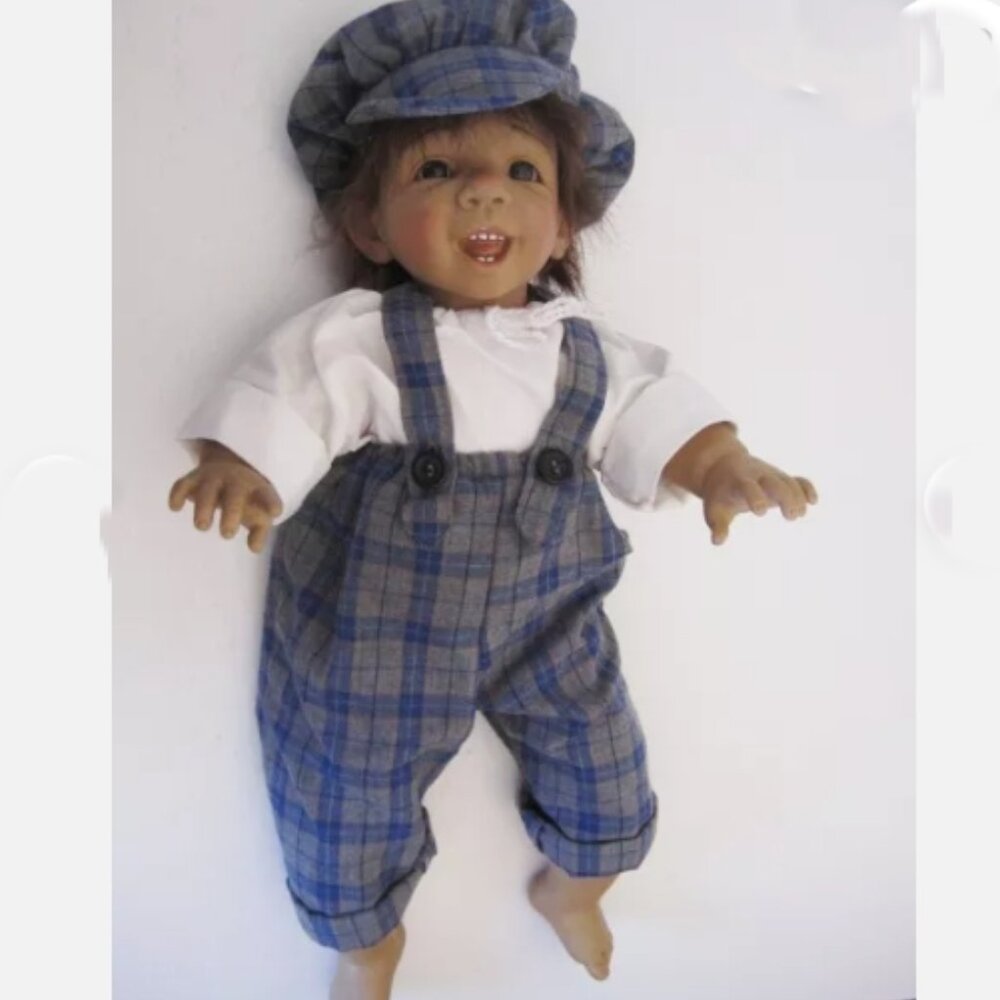 Vintage Jeckle-Jansen Kunstlerpuppen Christian 18" Doll Original Box and Receipt